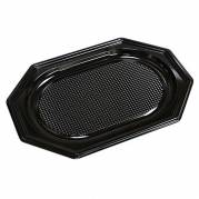 Cateringfad sort plast 45x30cm oval 10x10stk/kar A-PET mellem 