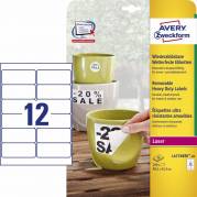 Laseretiket Avery vandfaste af tagelige 99,1x42,3mm 