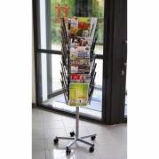 Brochurestativ Agenda A4 32-f. gulvmodel 500x500x1460 mm sølv 