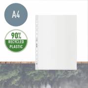 Plastlomme Leitz Recycle A4 100my m/præg 100stk/pak