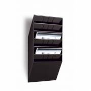 Brochureholder Flexiboxx A4 sort 6 fag liggende t/væg