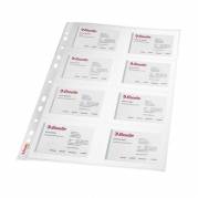 Plastlomme Esselte t/visitkort A4 klar t/16 kort 