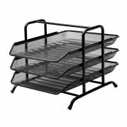 Brevbakkesæt tråd metal MESH m/3 bakker sort