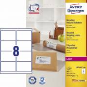 Laseretiket Avery 99,1x67,7 mm 8/ark 100ark/pak LR7165 