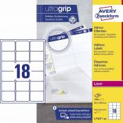 Laseretiket Avery 63,5x46,6mm 18/ark 100ark/pak L7161