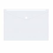 Plastmappe PP A4 transparent m/klap og trykknap 
