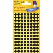 Etiket Avery sort Ø8mm 3009 416stk/pak 