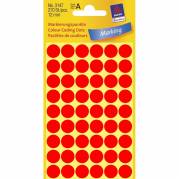 Etiket Avery neon rød Ø12mm 3147 270stk/pak