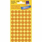Etiket Avery neon orange Ø12mm 3148 270stk/pak 