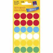 Etiket Avery ass. farver Ø18mm 3089 96stk/pak