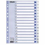 Register Esselte A4 1-15 hvid PP Skaffevare tages ikke retur