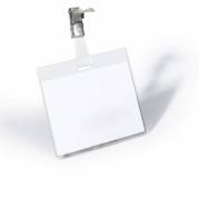 Navneskilt m/stropklemme 60x90mm 25stk/pak klar