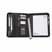 Konferencemappe Wedo A4 m/4-ringe m/lommeregner læderlook