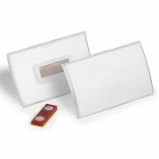 Navneskilt click fold 54x90mm m/magnet Place & hold PP 10stk/pak klar