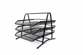 Brevbakkesæt tråd metal MESH m/3 bakker sort