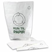 Affaldssække papir 700x950x250 1-lags let opløs.hvid
