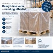 Palleh&aelig;tte i 100% genanvendt til 1/1-palle 1200/450x1200mm 0,045mm transparent plast