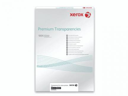 Transparenter Xerox Premium A4 farvelaser 50stk/&aelig;ske