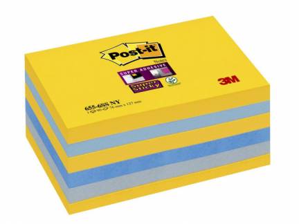 Post-it blok Super Sticky ass. 76x127mm 6blk/pak New York