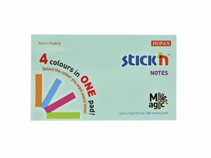 Blok Stick'N Magic 76x127mm 4x25blade i ass. farver