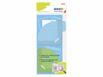 Lomme Stick'N Sticky 70x70 gr&oslash;n/bl&aring; selvkl&aelig;b. 5stk/pak