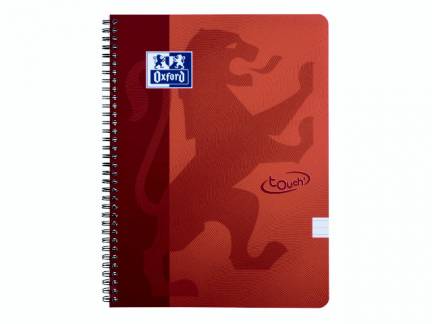 Notesbog Oxford TOUCH A4+ r&oslash;d linieret 90g