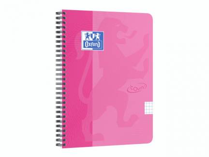 Notesbog Oxford TOUCH A5+ pink kvadreret 90g