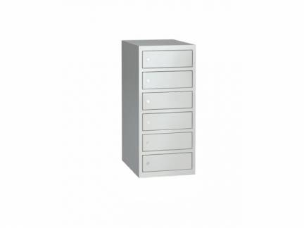 Computerskab&nbsp;m/6&nbsp;rum lys gr&aring; 400x550x901mm
