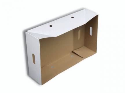 Kassel&aring;g karton hvid/brun 581x381x158mm 30stk/pak