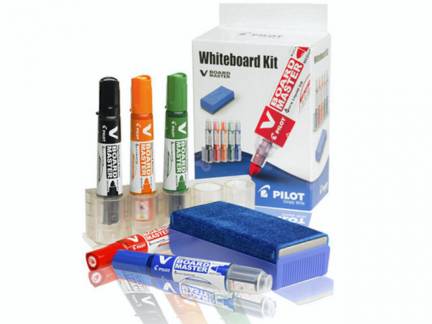 Whiteboard kit Pilot V-Board Master 5 penne, holder, visker