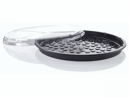 L&aring;g t/pizza- og tapasbakke rund APET 60stk/kar &Oslash;330mmx23mm