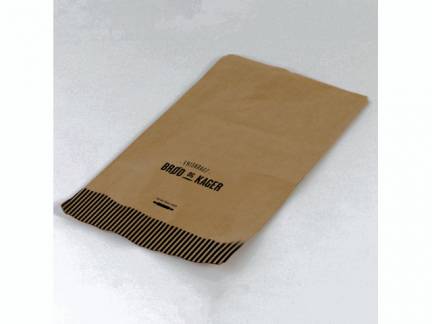 Bagerpose 2,5kg ribbet brun Friskbagt br&oslash;d og kager 1000stk