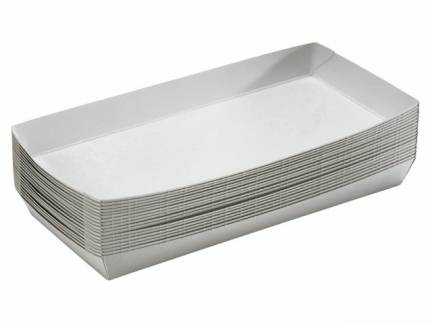 P&oslash;lsebakke m/kant 200x90x20mm hvid u/tryk 5x100stk/pak