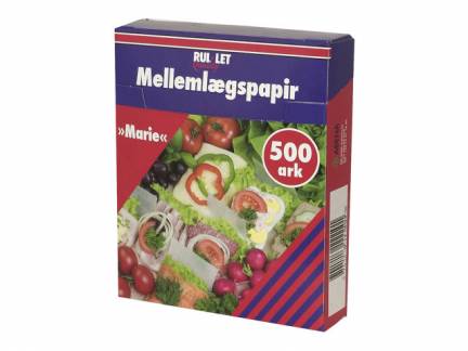 Melleml&aelig;gspapir k&aelig;mpe 14,5x12cm 500stk/pak