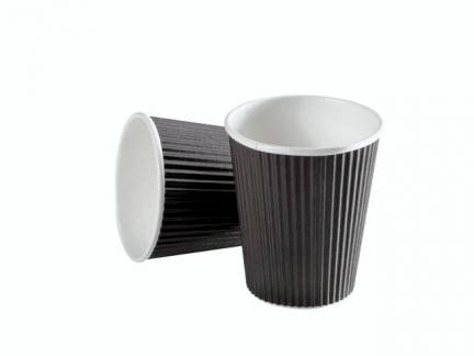 Kaffeb&aelig;ger Espresso 4oz Black line ripple wall pap 960stk/kar