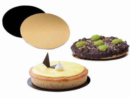Kagepap guld/sort &Oslash;18cm kraftig 100stk/pak