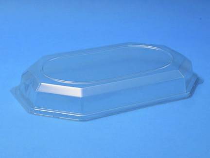 L&aring;g/t Cateringfad mellem oval 465x315x63mm klar 50stk/kar