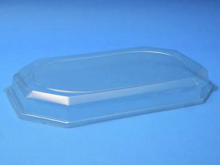 L&aring;g/t Cateringfad stor oval 565x375x63mm klar 50stk/kar