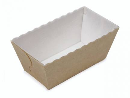 Bageform rektangul&aelig;r beige 80x40x40mm 1350stk/pak