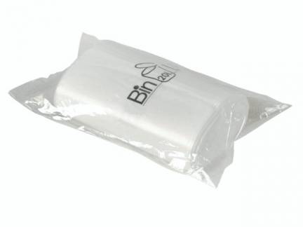 Plastikpose LLDPE hvid 385x775x0,01mm 20l 20stk/rl