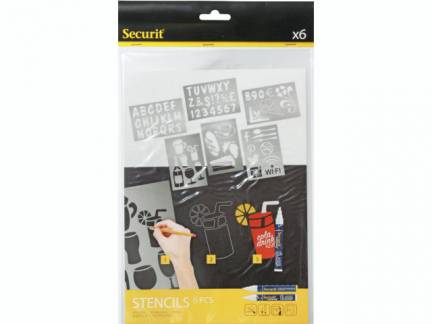 Skabeloner Securit ass. 6stk/pak