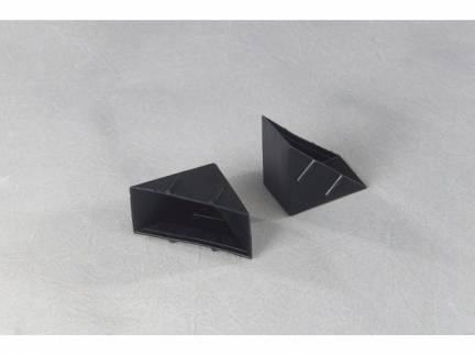 Hj&oslash;rnebeskytt. plast 4-sidet sort 50x50x28mm 1000stk/kar
