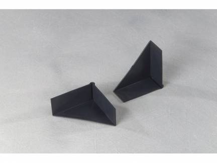 Hj&oslash;rnebeskyttelse plast 3-sidet sort 70x70x28mm 1000stk/kar