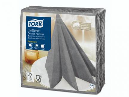 Serviet Tork Linstyle grå 39x39cm 1/4 fold 50stk/pak