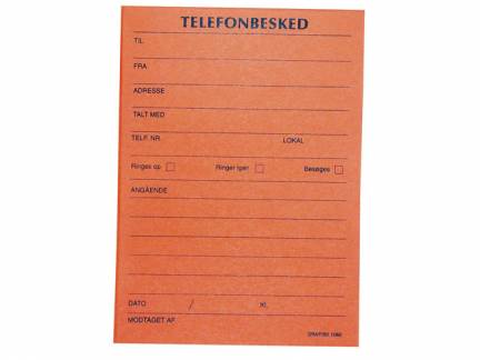 Telefonbesked grafisk orange 10,5x14,8cm 1060 100bl/stk