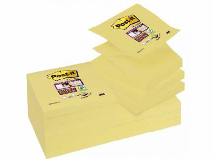 Post-it blok Super Sticky R330 gul z-fold 76x76mm 12blk/pak