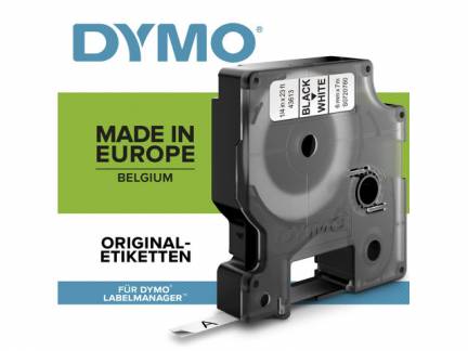 Labeltape DYMO D1 43613 S0720780 6mmx7m sort p&aring; hvid