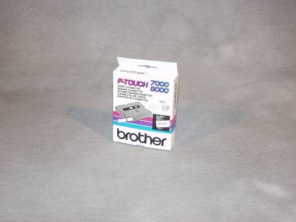 Labeltape Brother TX-231 12mmx15m sort p&aring; hvid lamineret