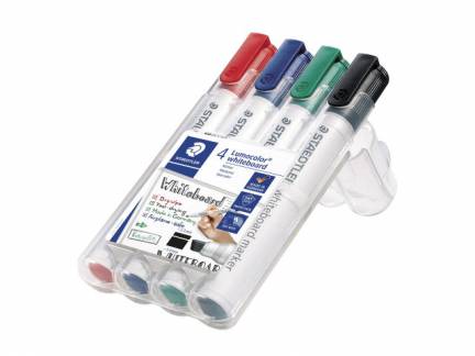 Whiteboardmarker Lumocolor 4stk/s&aelig;t ass. 2-5mm 351BWP-4