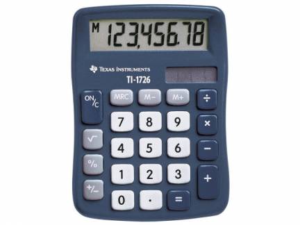 Lommeregner Texas TI 1726 skr&aring;tstillet 8-cifret display